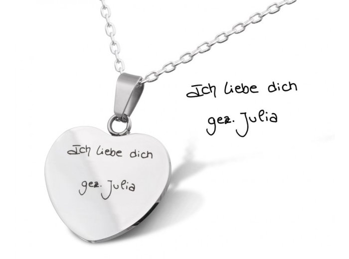Herzanhänger mit Handschriftgravur