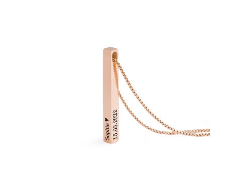 Säulenkette mit Gravur Farbe Rosegold