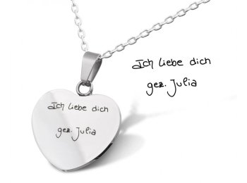 Herzanhänger mit Handschriftgravur