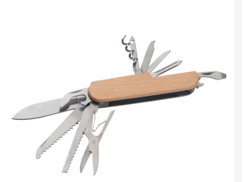 Taschenmesser aus Edelstahl mit Holzummantelung